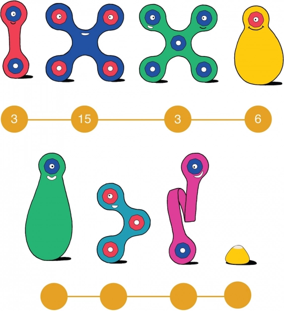 Regenboog magnetische puzzel Clixo, 42 stukjes