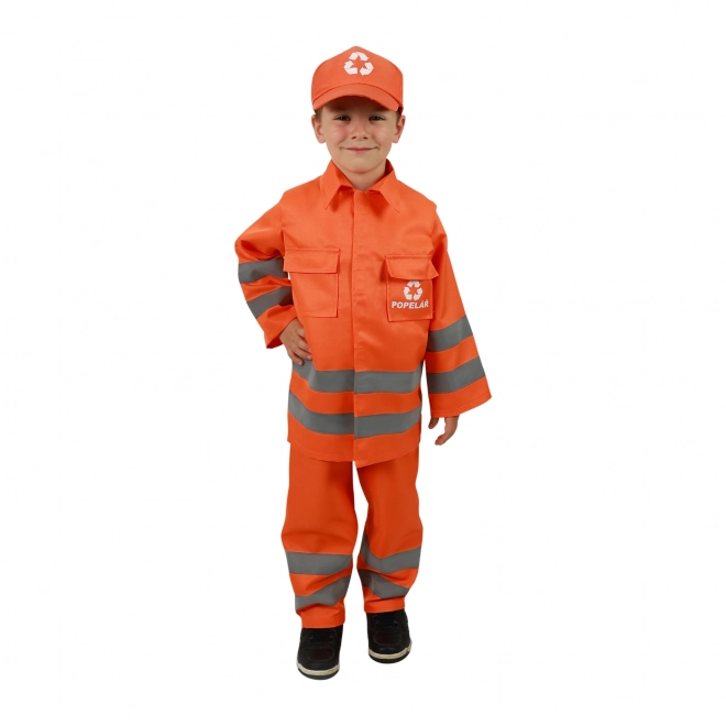 Children's Garbage Collector Costume with Czech Print