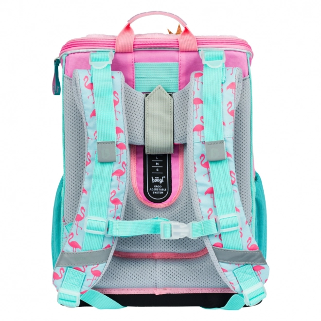 Baagl School Backpack Zippy Flamingo