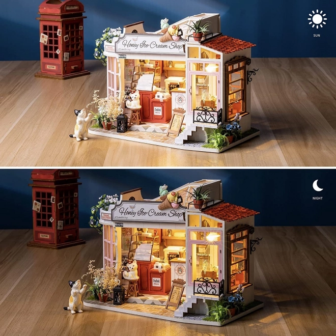 Rolife DIY Miniature Honey Ice Cream Shop with LED Lights