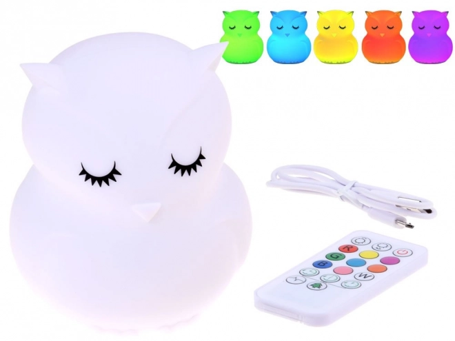 Owl Soft Silicone Night Light with Remote Control