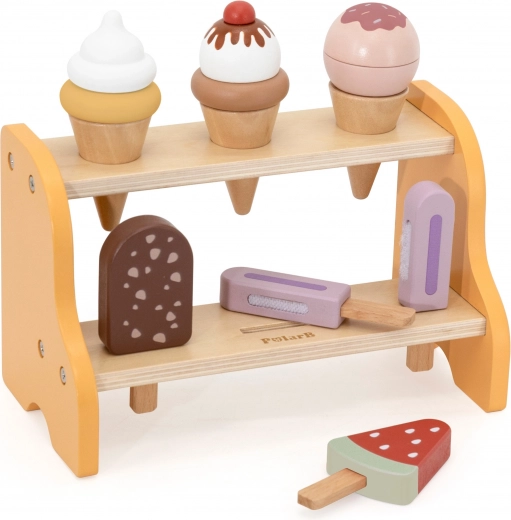 Dvonadstropno leseno stojalo za pregleden prikaz