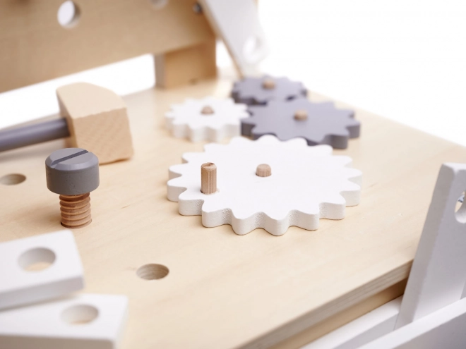 Wooden Workbench and Tool Set for Children