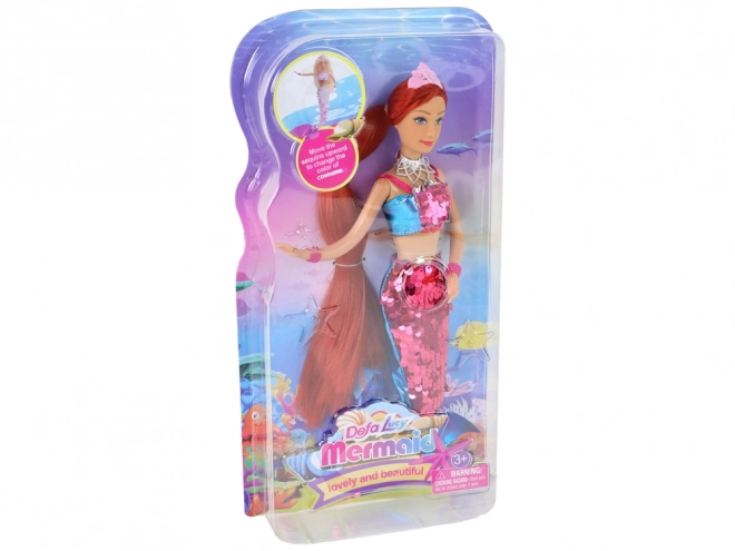 Mermaid Doll with Long Hair and Sequin Tail