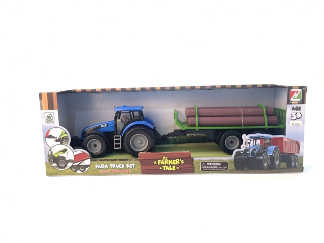 Jouet Tracteur avec Remorque à Rondins pour Enfants
