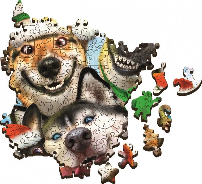 Trefl Wood Craft Origin Christmas Dogs Puzzle