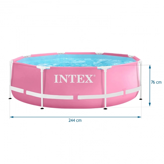 Runder Kinderpool 244x76 cm rosa INTEX