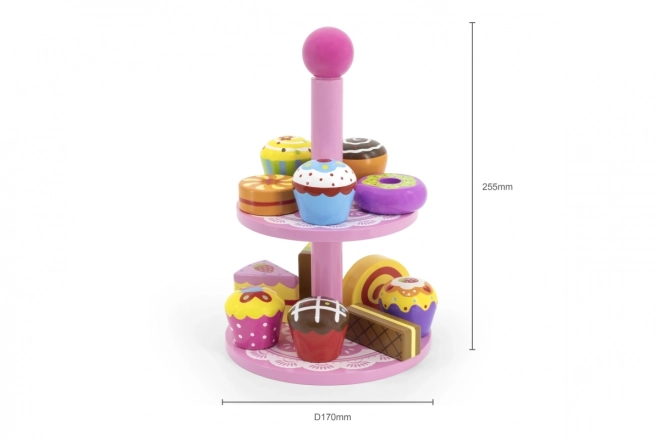 Wooden Dessert Play Set with Stand