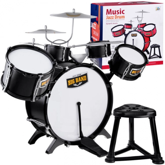 Large Rock Drum Set for Kids with Sticks and Chair