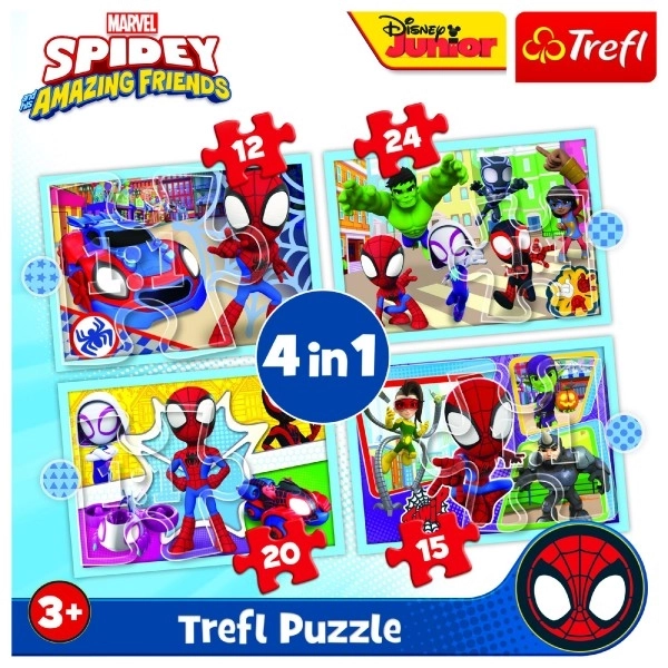 Puzzle Spidey and His Amazing Friends 4-in-1 Set