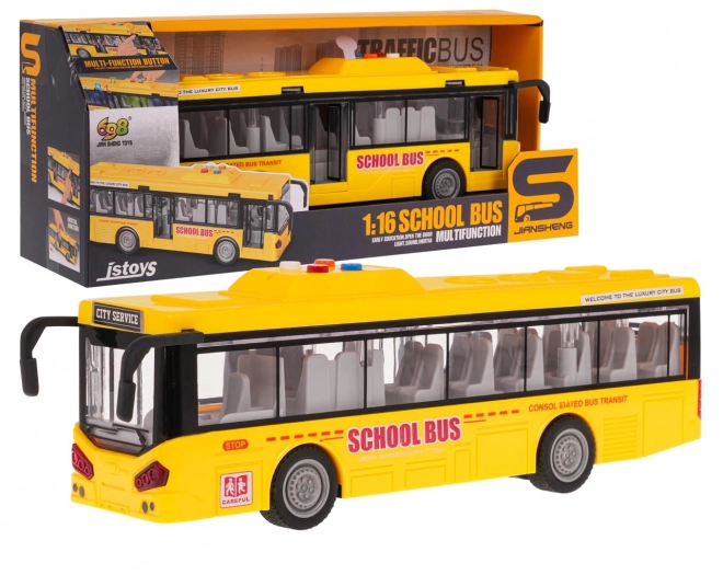 Yellow interactive bus with light and sound features