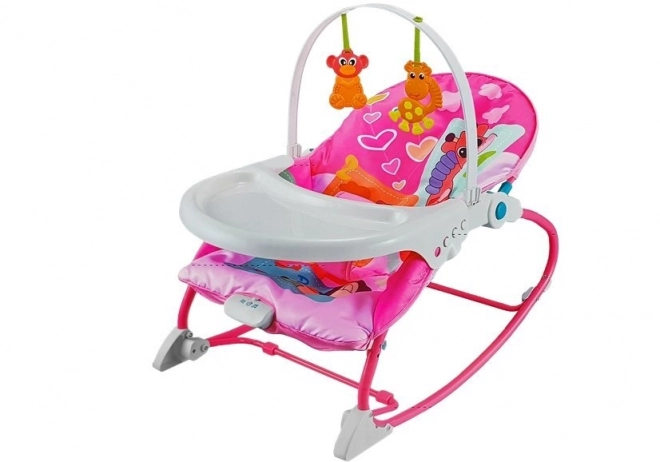 Rocking Cradle and High Chair 2-in-1 Pink