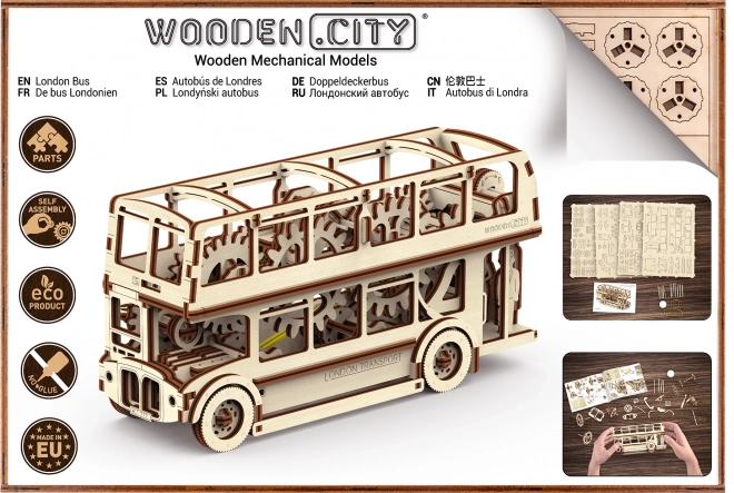 Wooden 3D Puzzle - London Bus