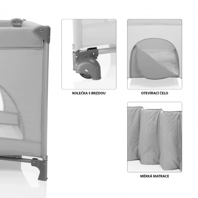 Foldable Travel Cot Lely Antracit Grey