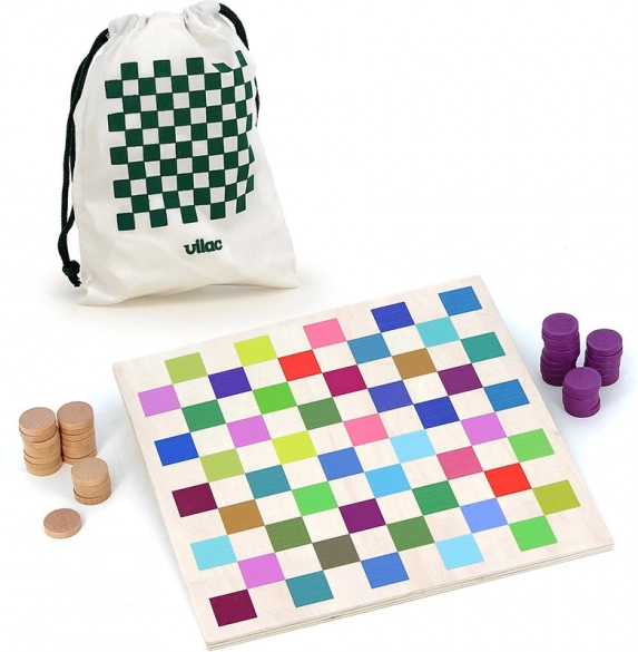Vilac Wooden Colorful Checkers