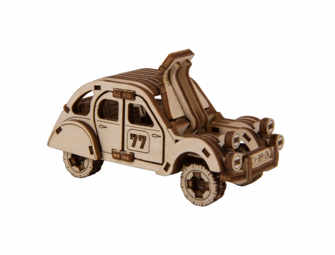 Wooden 3D Rally Car Model