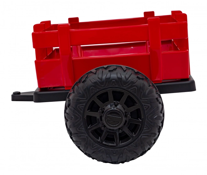 Traktor s přívěsem červený