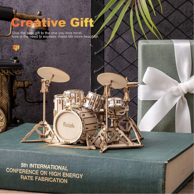 3D Wooden Puzzle Drum Set