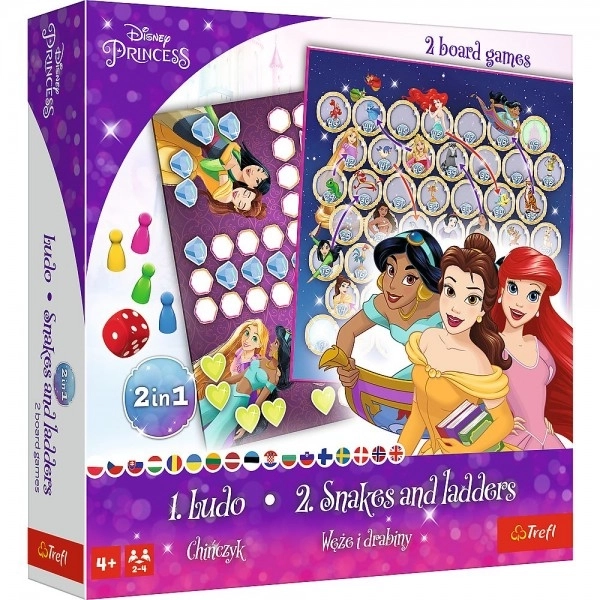 2-in-1 Board Game - Ludo / Snakes and Ladders, Disney Princesses