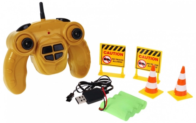 Remote Controlled Excavator Toy with Sounds and Accessories