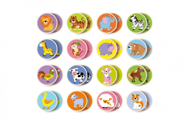 Wooden Memory Game with Animals