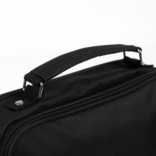 Large Black School Pencil Case - Expandable Dual Compartment