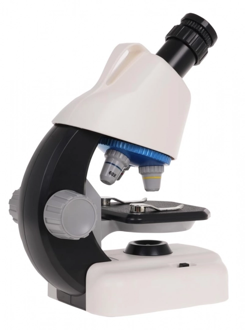 White Microscope with Test Tubes and Accessories