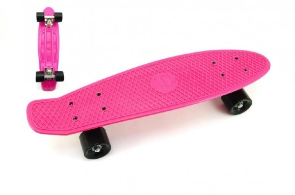 Children's Pennyboard Skateboard – black, orange wheels