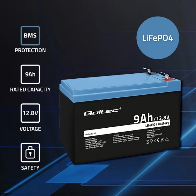 Akumulátor LiFePO4 s BMS 12,8V 9Ah