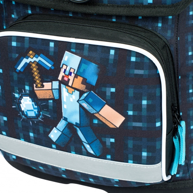 School Backpack Ergo Minecraft Blue Axe