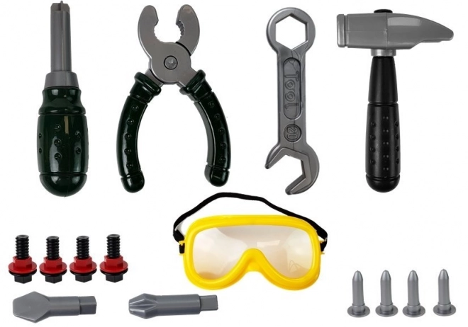 Young Handyman Drill Set with Safety Helmet and Goggles