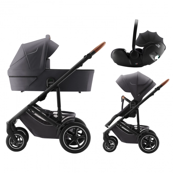 Stroller Set Smile 5Z with Bassinet and Baby-Safe Pro Classic Car Seat in Midnight Grey