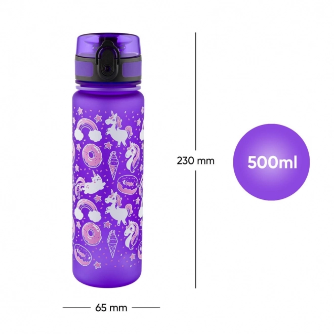 Baagl Tritan Unicorn Water Bottle, 500 ml