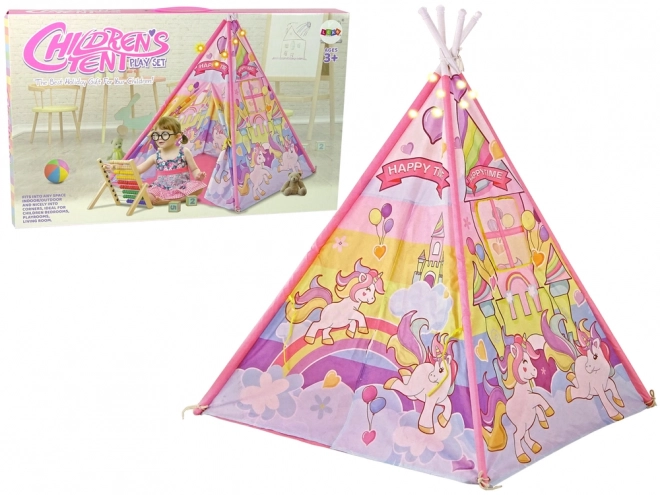 Unicorn Kids Play Tent with Lights