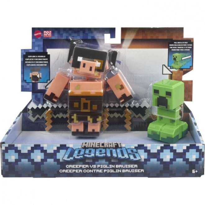 Minecraft Legends Creeper vs Piglin Figure Set