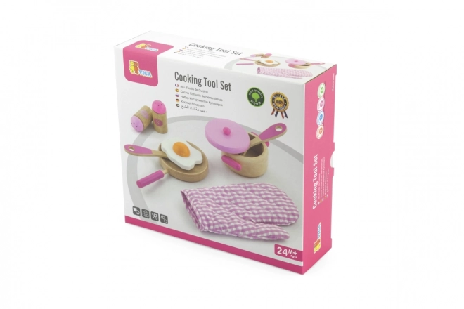 Wooden Kitchen Playset - Pink