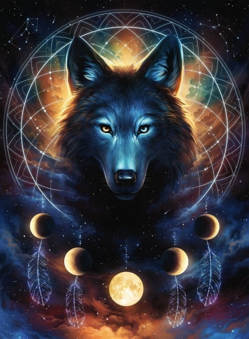 Ravensburger Glowing Moon Wolf Puzzle 500 Pieces