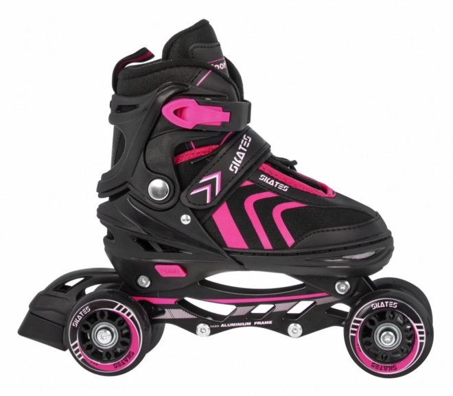 4-in-1 Kids Skates Rollers Ice Skates Pink Size 29-33