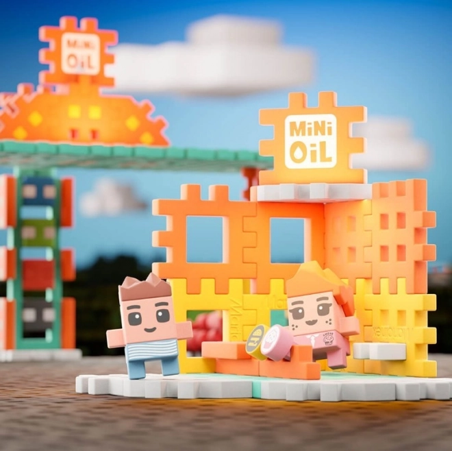 Mini Waffle City Fuel Station Block Set