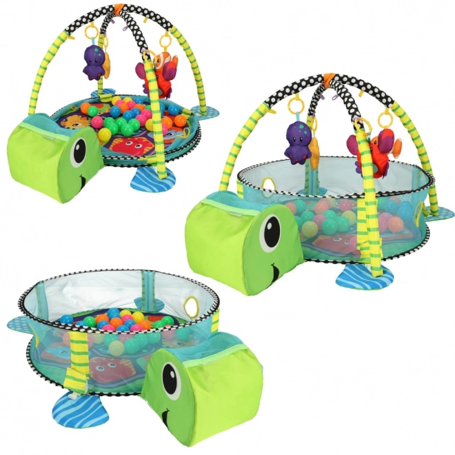 Educational Play Mat 3-in-1 Turtle Playpen with 30 Balls