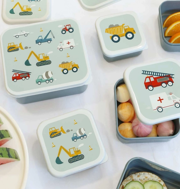 A Little Lovely Company Lunch Box Set - Vehicles