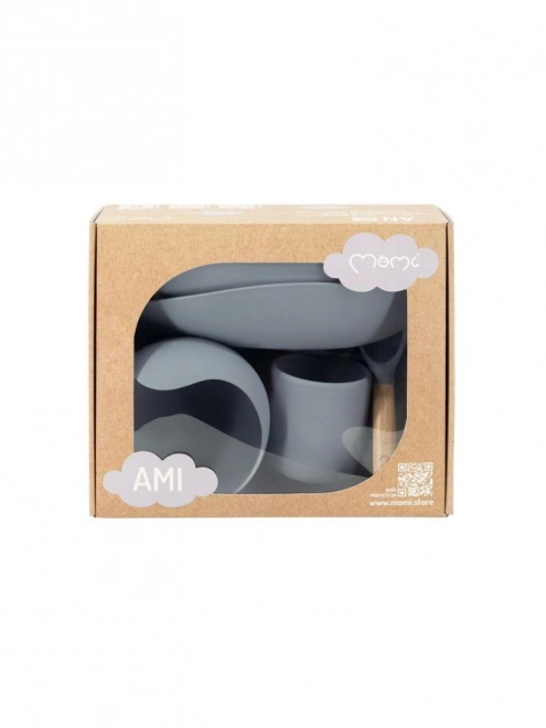 Children's Silicone Dining Set MoMi AMI Grey