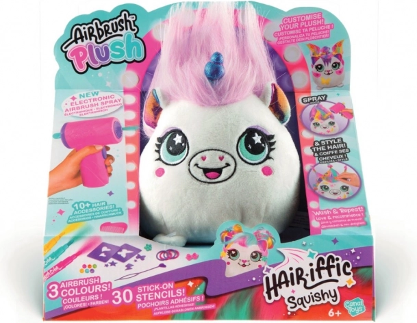 Set creativo Airbrush Hair'iffic con peluche peloso