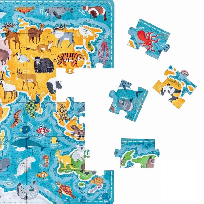 World Map Animal Puzzle 60 Pieces