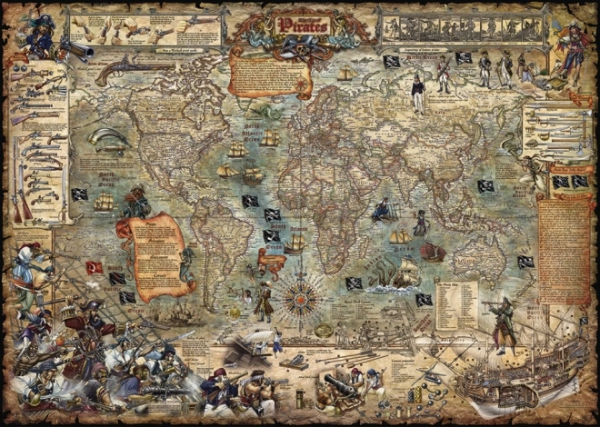 Heye Puzzle Map Art: World of Pirates 2000 Pieces