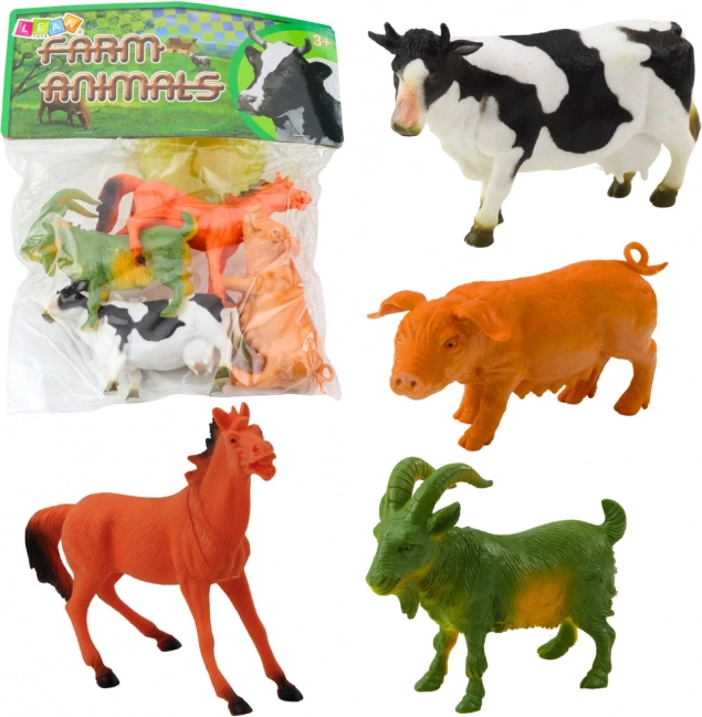 Set of Farm Animal Figures Horse, Goat, Cow, Pig 4 pcs