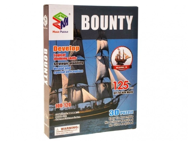 3D Puzzle Ship Bounty - Nautical Model 125 Pieces