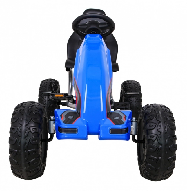 Large Pedal Go-Kart Strong for Children Blue + 100 kg Capacity + EVA Wheels + Hand Brake + Sports Seat