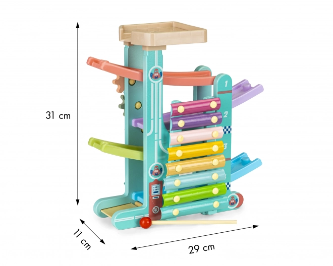 Wooden Car Slide and Xylophone Toy Set by ECOTOYS