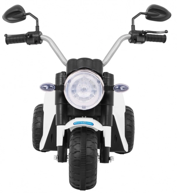 Children's Electric Ride-On MiniBike with LED Lights and Sounds - White